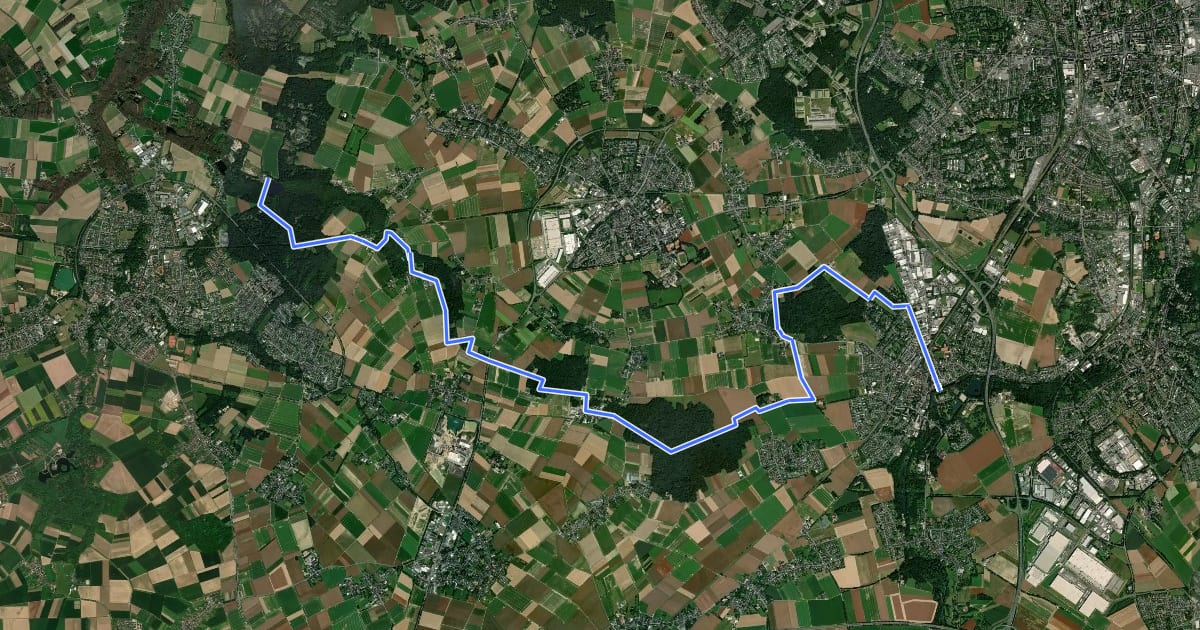 Маршрут U-Weg Wickrath - Holtmühle. на спутниковом снимке