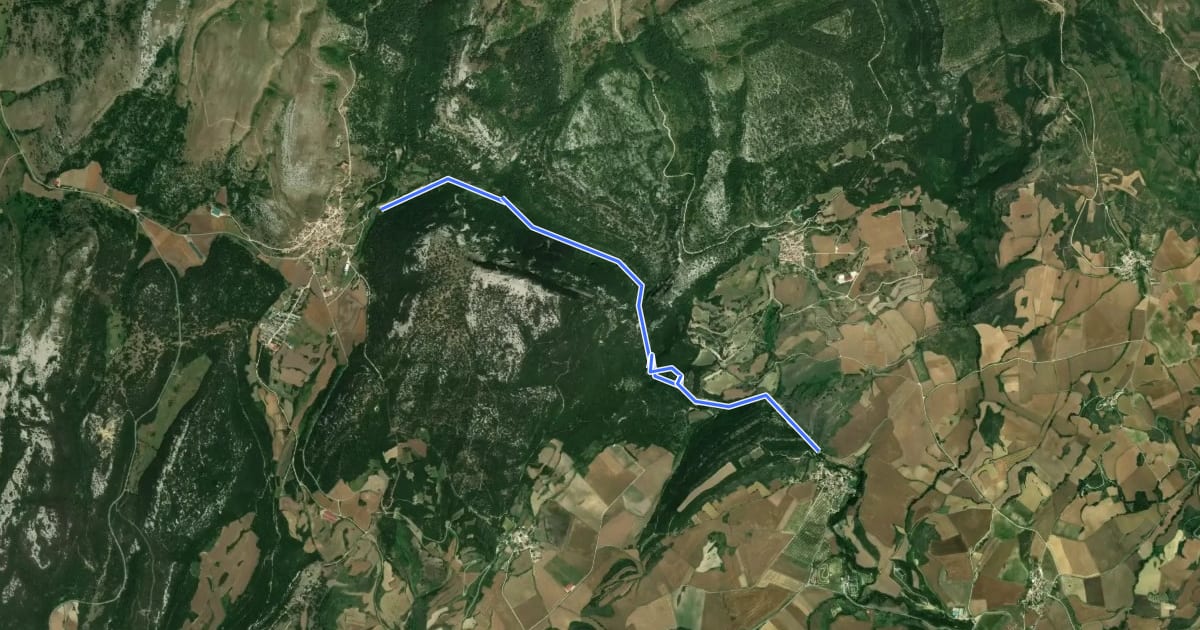 Маршрут Ubagua ibaiaren arroila на спутниковом снимке