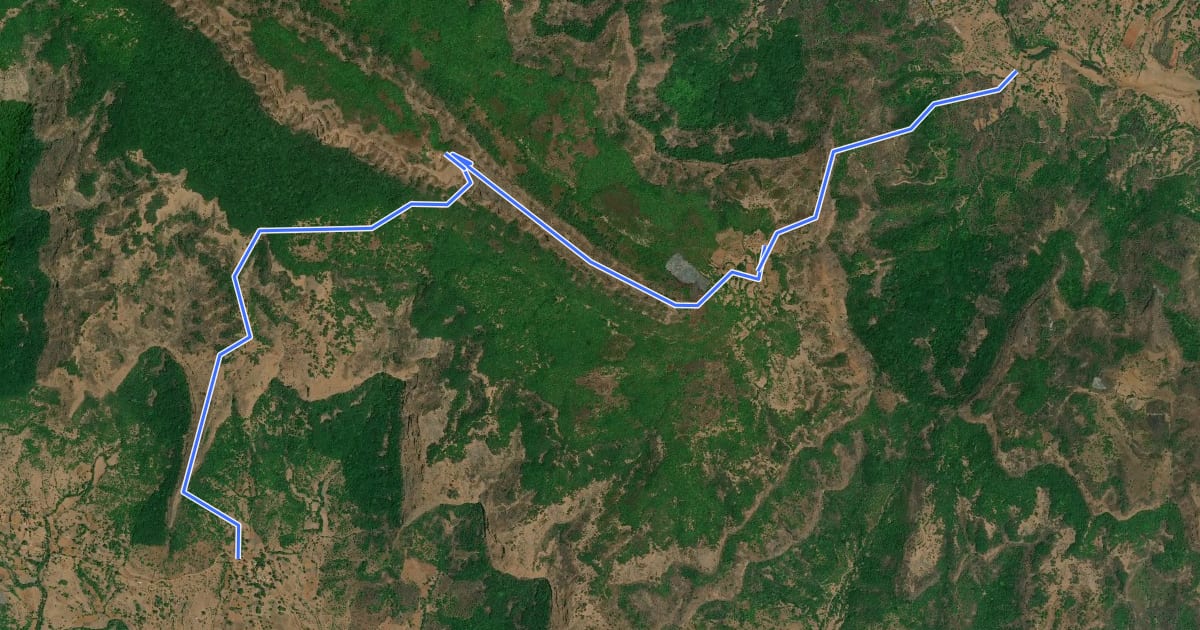 Маршрут Uchat to Valvand via Parvat на спутниковом снимке