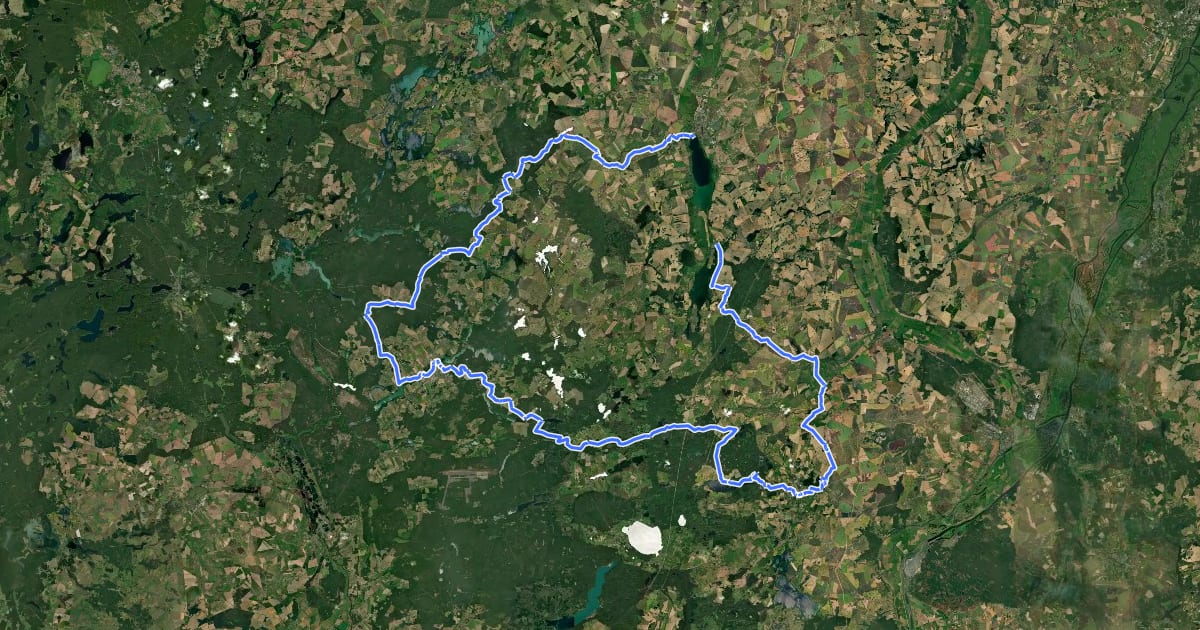 Маршрут Uckermärker Landrunde на спутниковом снимке