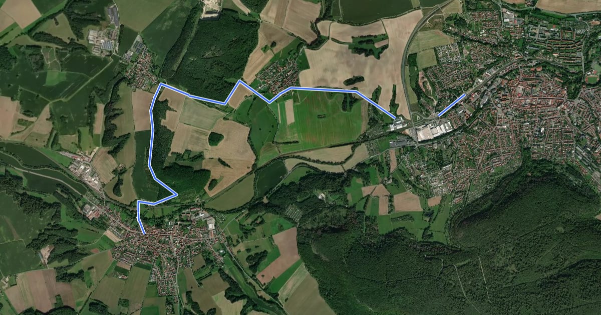 Маршрут Uder nach Heiligenstadt на спутниковом снимке