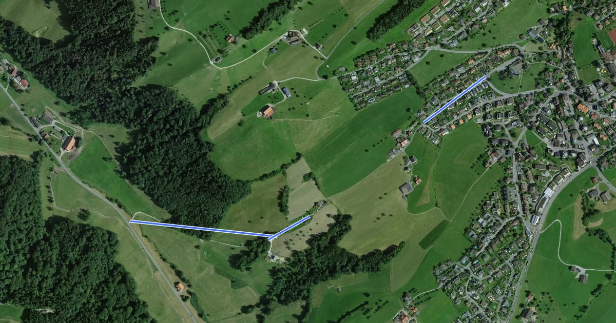 Маршрут Udligenswil - Götzetal на спутниковом снимке
