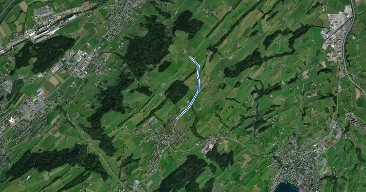 Маршрут Udligenswil - Schiffmannshof на спутниковом снимке