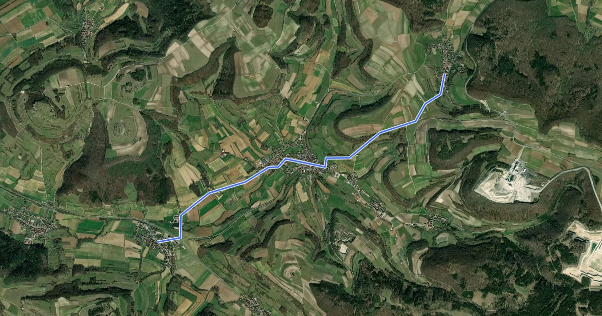 Маршрут Uetzinger Weg на спутниковом снимке