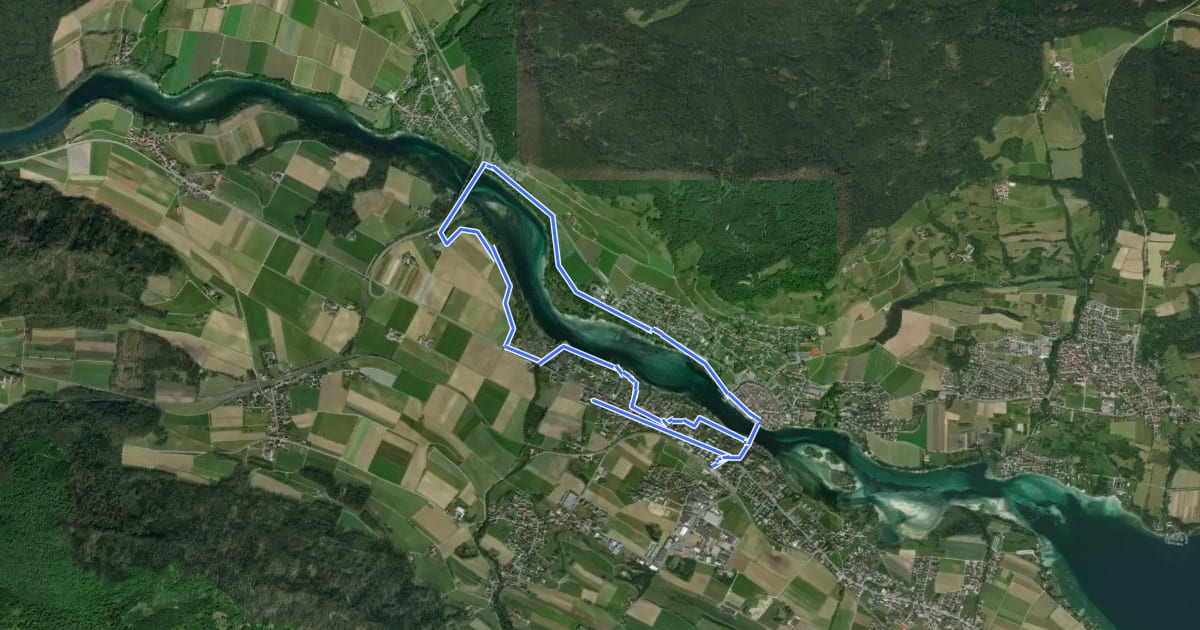 Маршрут Uferrundweg Stein am Rhein на спутниковом снимке
