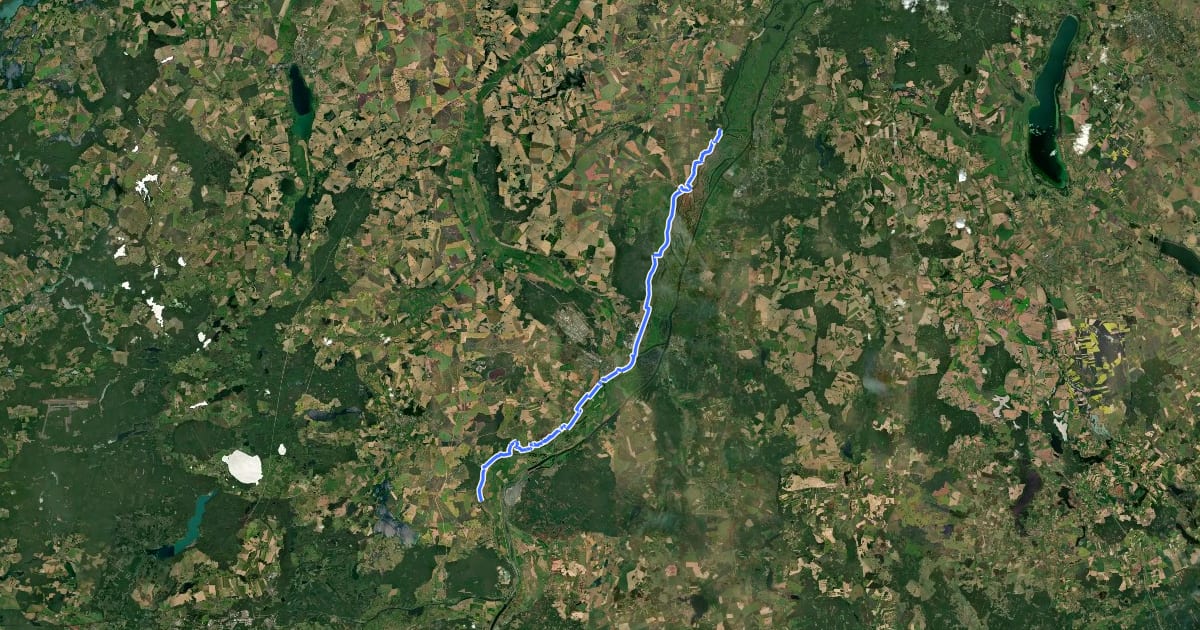 Маршрут Uferwanderweg Unteres Odertal на спутниковом снимке