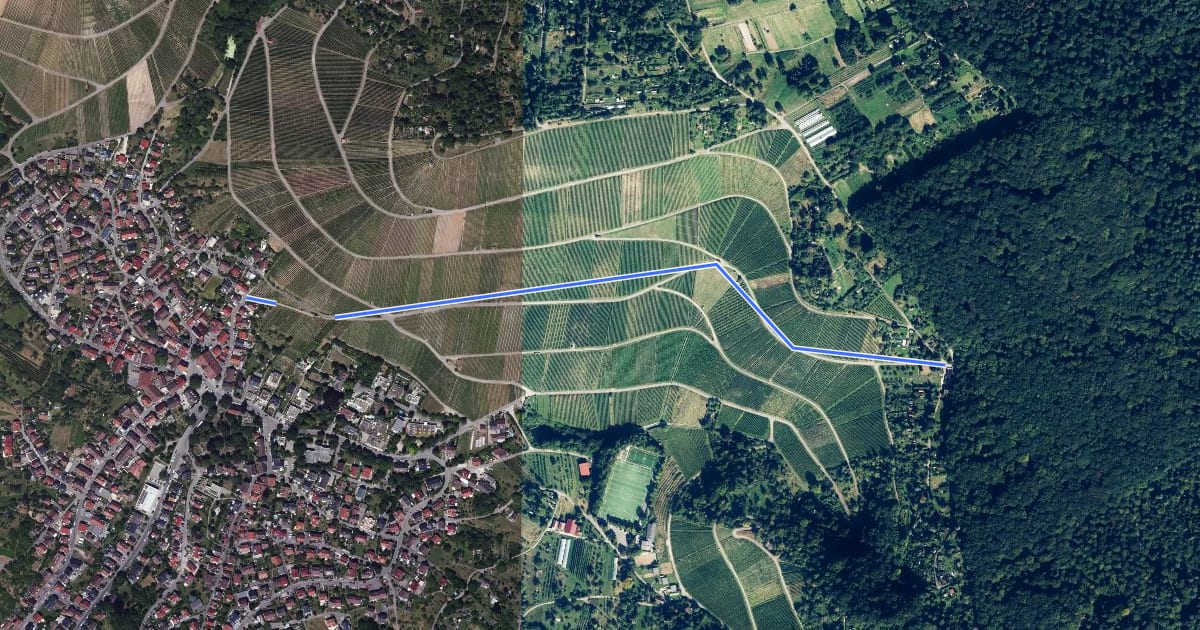 Маршрут Uhlbach (Alte Kelter) - Götzenberg - Tor на спутниковом снимке