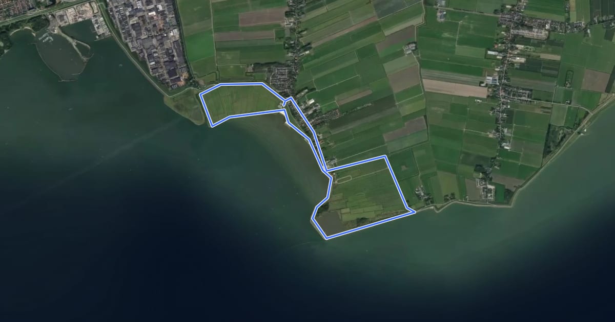 Маршрут Uiterdijkroute на спутниковом снимке