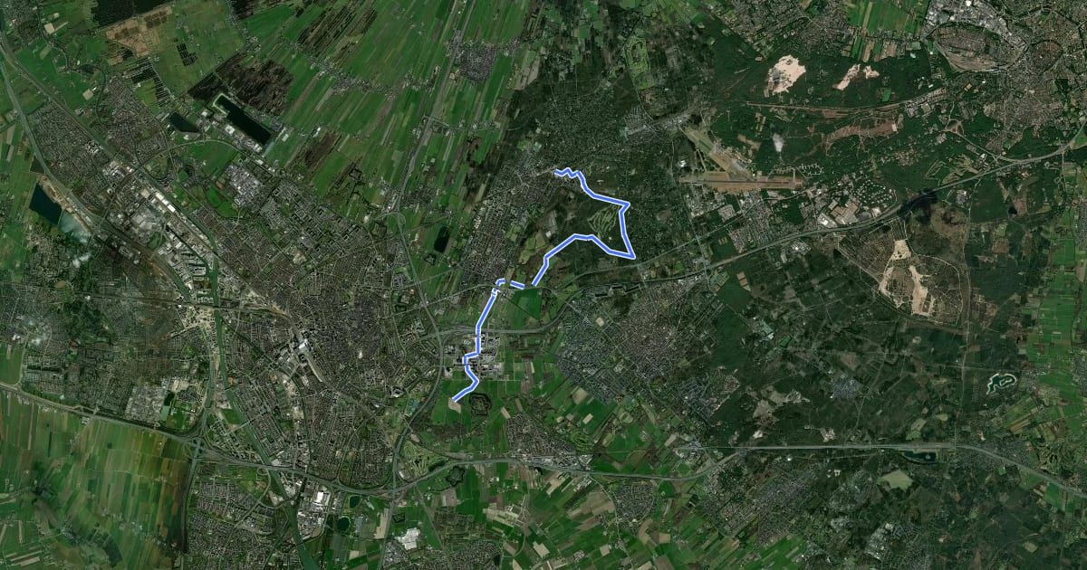 Маршрут Uithof - Beerschoten на спутниковом снимке