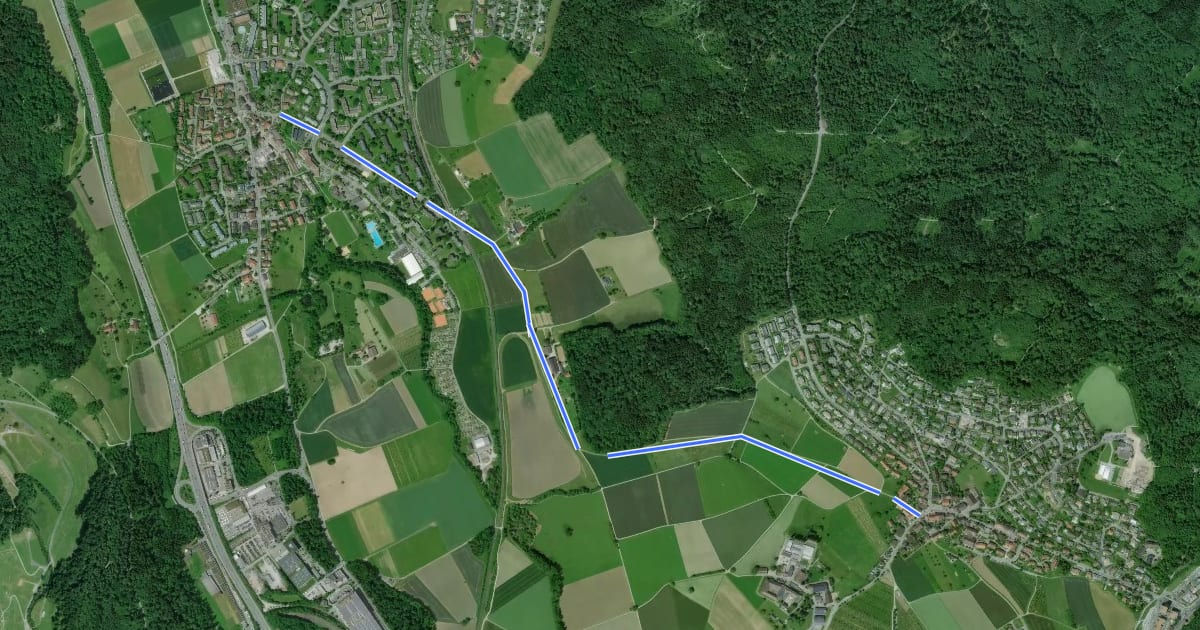 Маршрут Uitikon - Oberurdorf на спутниковом снимке