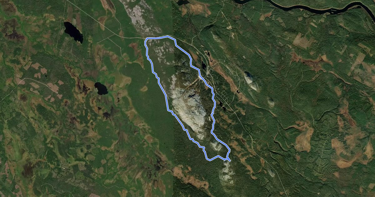 Маршрут Ukko Luoston retkeilyreitti (Summer hiking route) на спутниковом снимке
