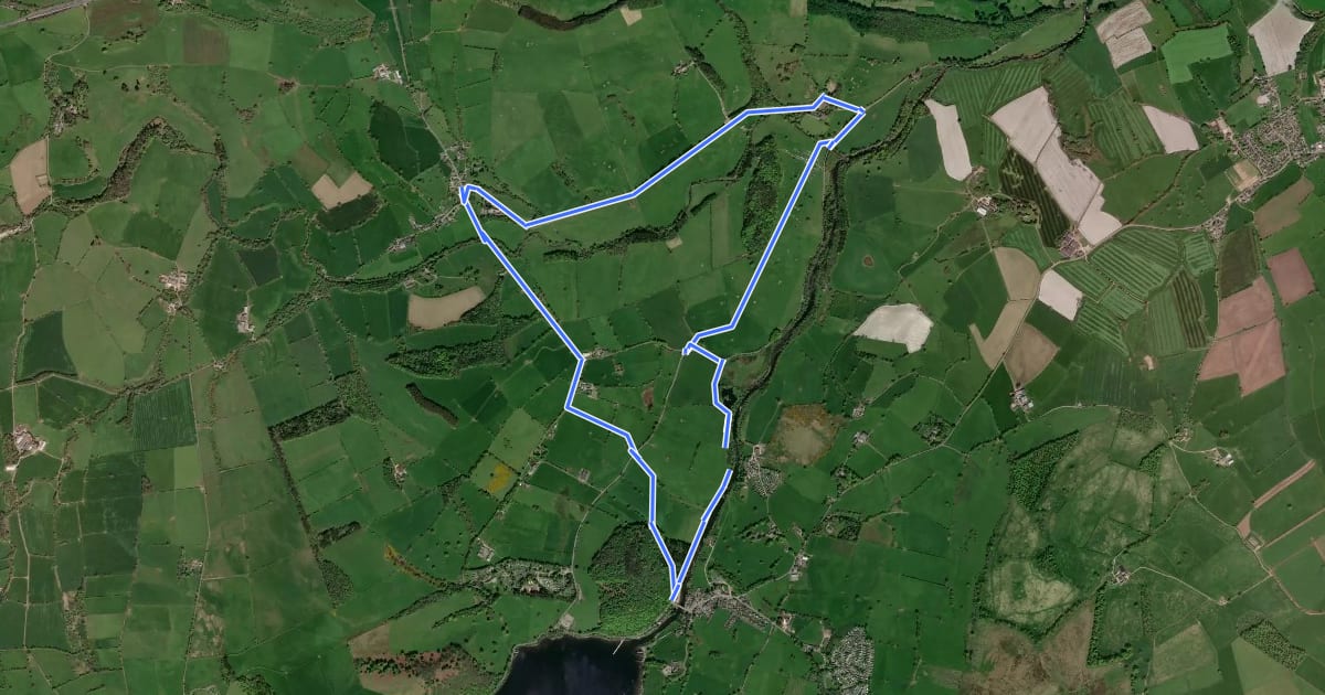 Маршрут Ullswater Way - Dalemain Loop на спутниковом снимке