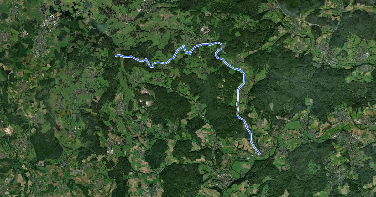 Маршрут Ulmtalradweg на спутниковом снимке