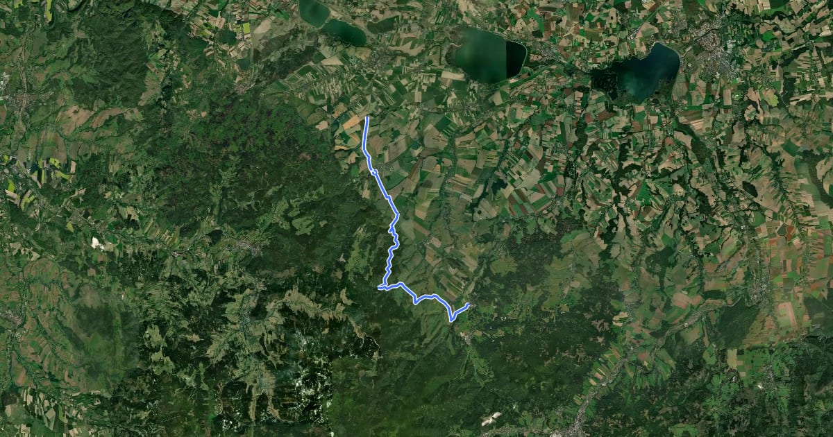 Маршрут Žulová. MěÚ, BUS - Bílý Potok (CZ/PL), hranice на спутниковом снимке