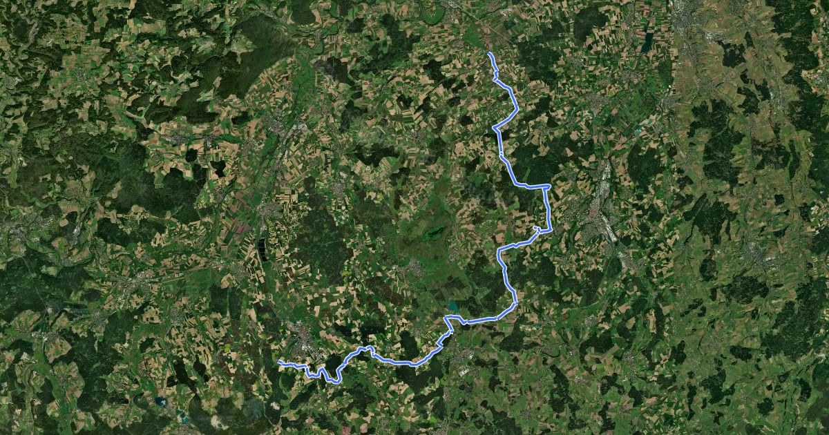 Маршрут Ulrikaweg, Etappe 1 - Unterstadion zum Kloster Sießen на спутниковом снимке