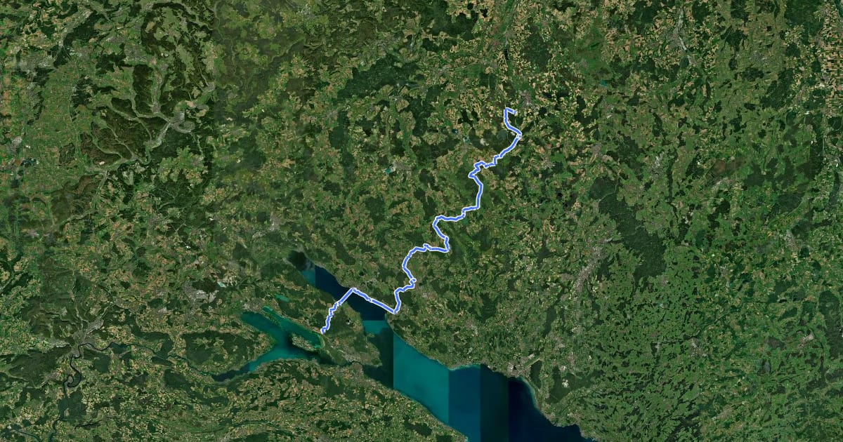 Маршрут Ulrikaweg, Etappe 2 - Kloster Sießen zum Kloster Hegne на спутниковом снимке