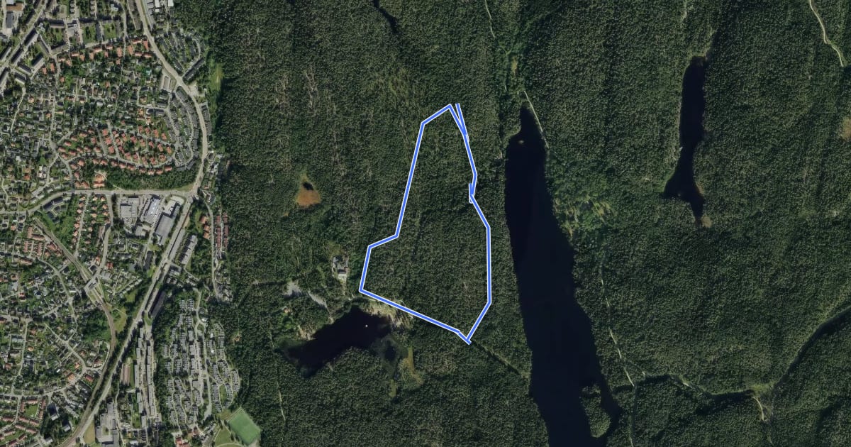 Маршрут Ulsrudvann natursti на спутниковом снимке