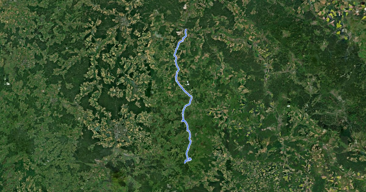 Маршрут Ulstertal-Radweg на спутниковом снимке