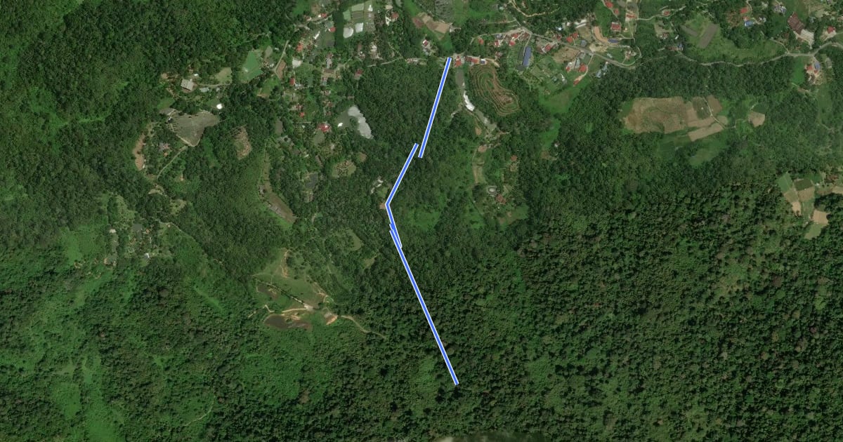 Маршрут Ulu Tampik Falls Hiking Trail на спутниковом снимке