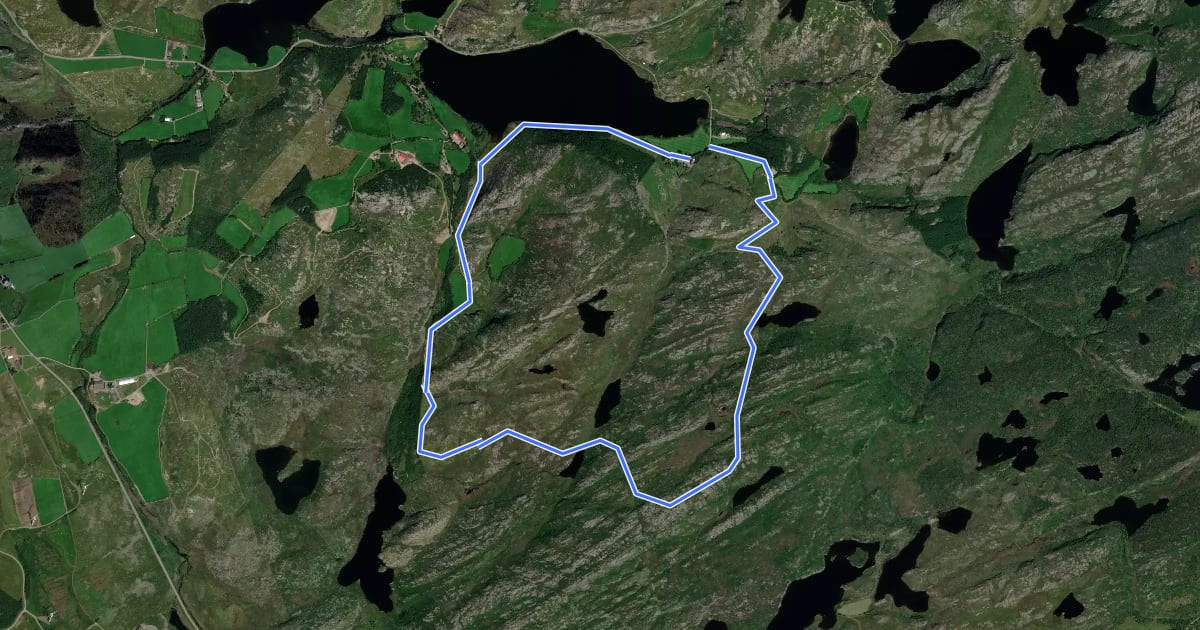Маршрут Ulvarudlå rundtur на спутниковом снимке