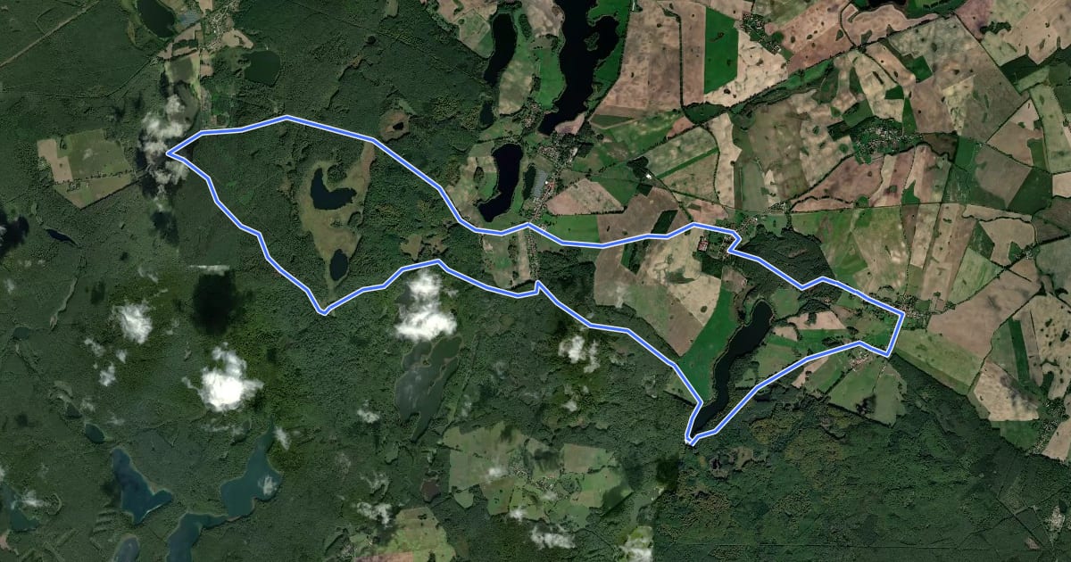 Маршрут Um den Grünower See & durch das Weltnaturerbe на спутниковом снимке