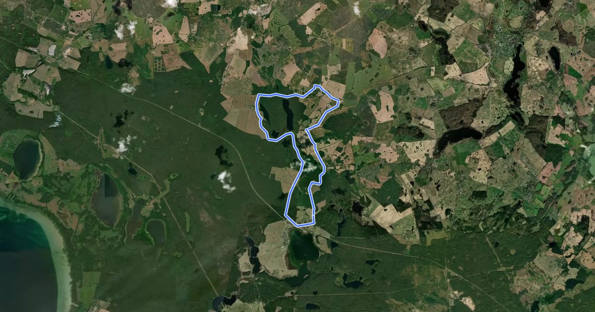 Маршрут Um die Havelquellseen на спутниковом снимке