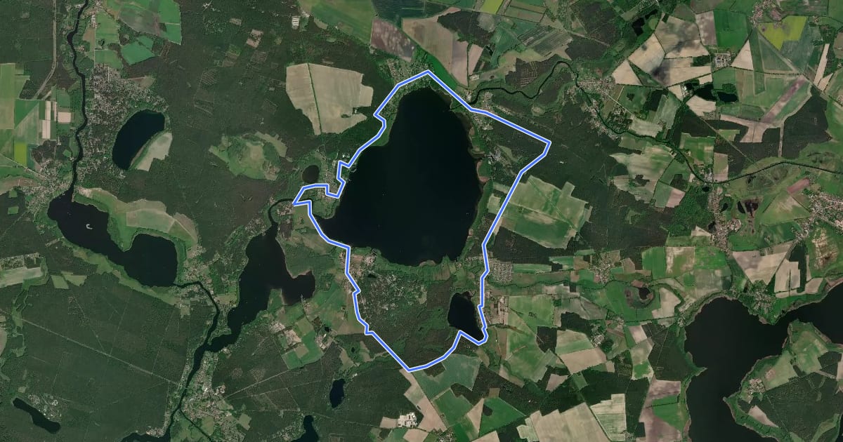 Маршрут Um Wolziger See und Kutzingsee на спутниковом снимке