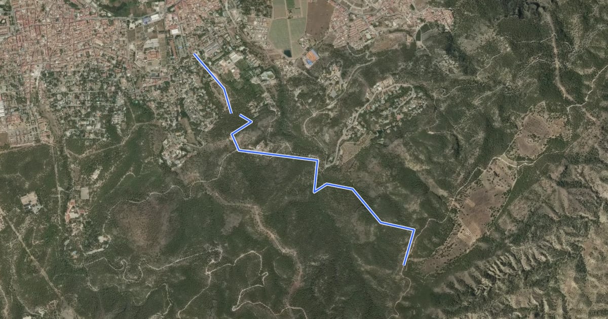 Маршрут Umbrías de Santo Ángel на спутниковом снимке