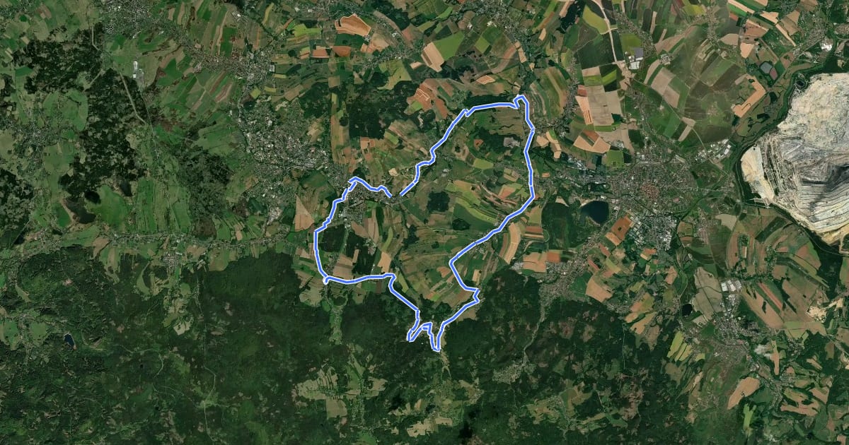Маршрут Umgebindehausweg на спутниковом снимке