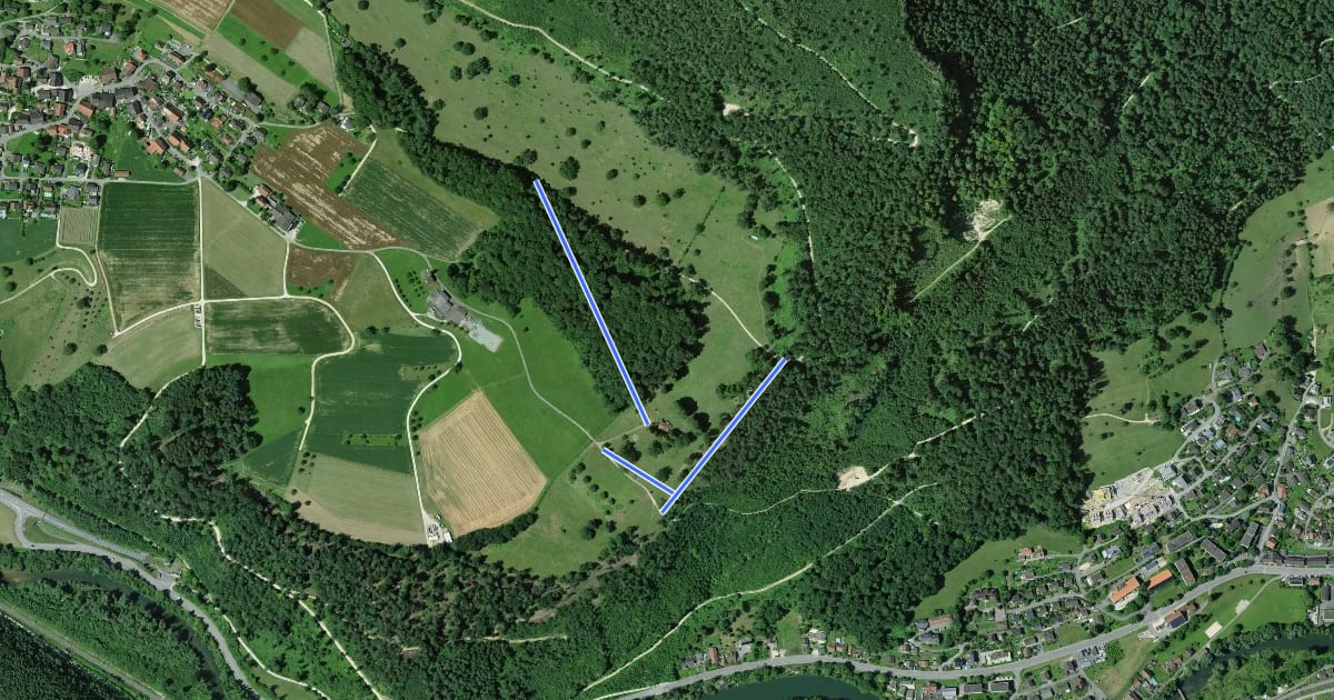 Маршрут Umleitung bei Schiessbetrieb Nenzlingen-Blattenpass на спутниковом снимке