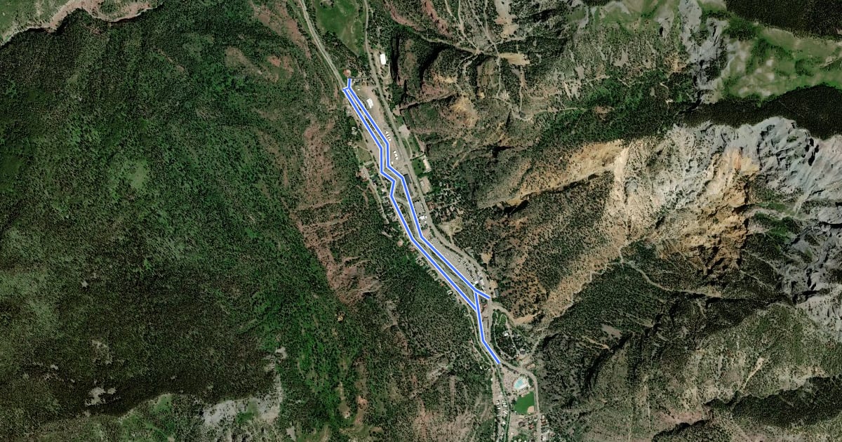 Маршрут Uncompahgre River Walk Loop на спутниковом снимке