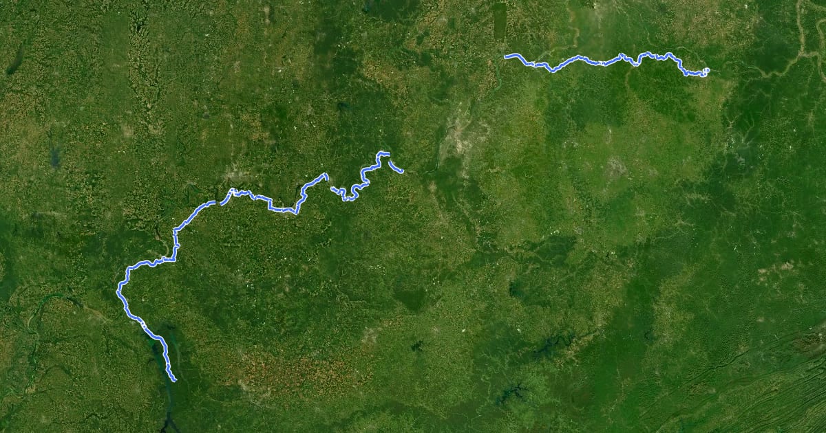 Маршрут Underground Railroad Bike Tour на спутниковом снимке