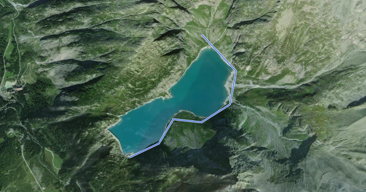 Маршрут Undrists Diechter - Gelmersee на спутниковом снимке