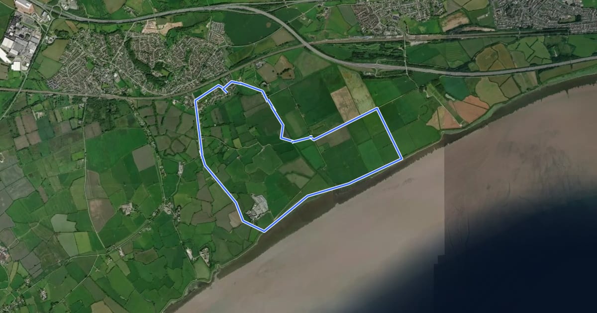 Маршрут Undy & Caldicot Moor Loop на спутниковом снимке