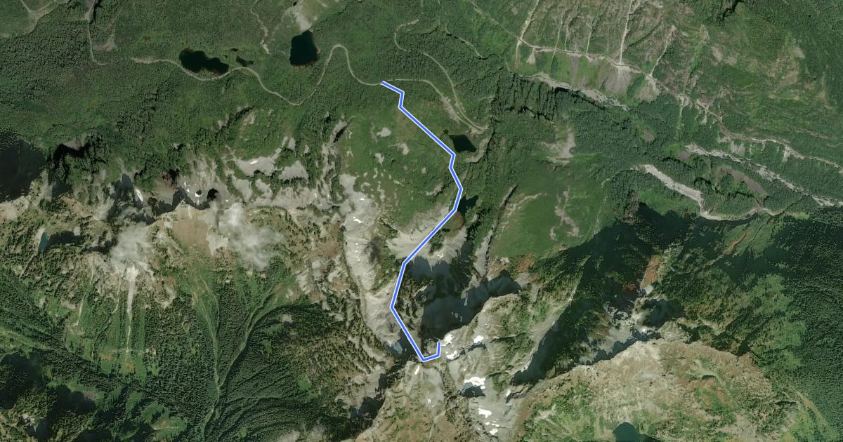 Маршрут Unicorn Peak на спутниковом снимке