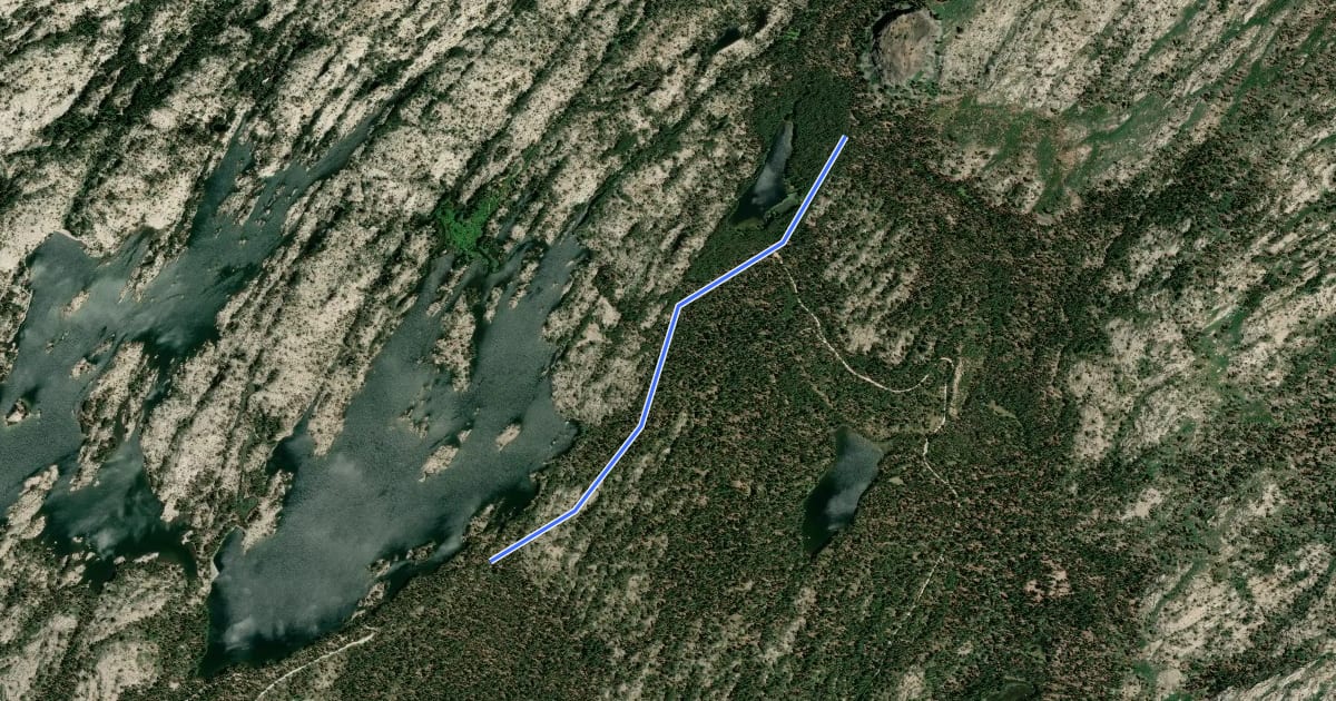 Маршрут Union Rock Lake Trail на спутниковом снимке