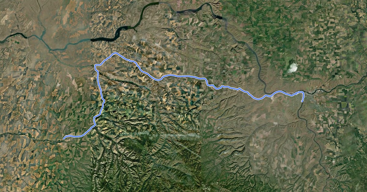 Маршрут United States Bicycle Route 20 (Washington) на спутниковом снимке