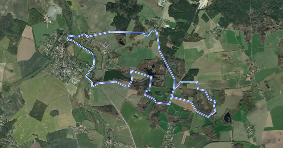 Маршрут Unkenpfad Litzenteich Farhradrundweg на спутниковом снимке