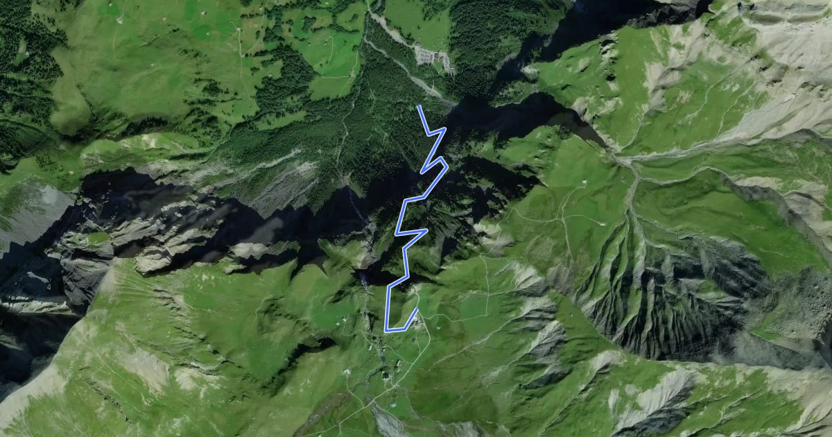 Маршрут Unter dem Birg - Engstligenalp на спутниковом снимке