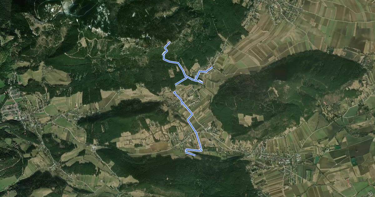 Маршрут Unter Höflein Bhf - Hubertushaus über Springlessteig на спутниковом снимке