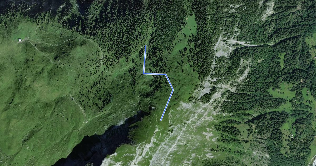 Маршрут Untere Busenalp - Busengrat на спутниковом снимке