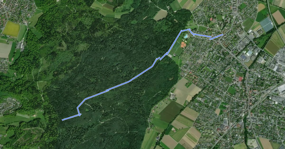 Маршрут Unterentfelden Oberdorf - Im Tann на спутниковом снимке