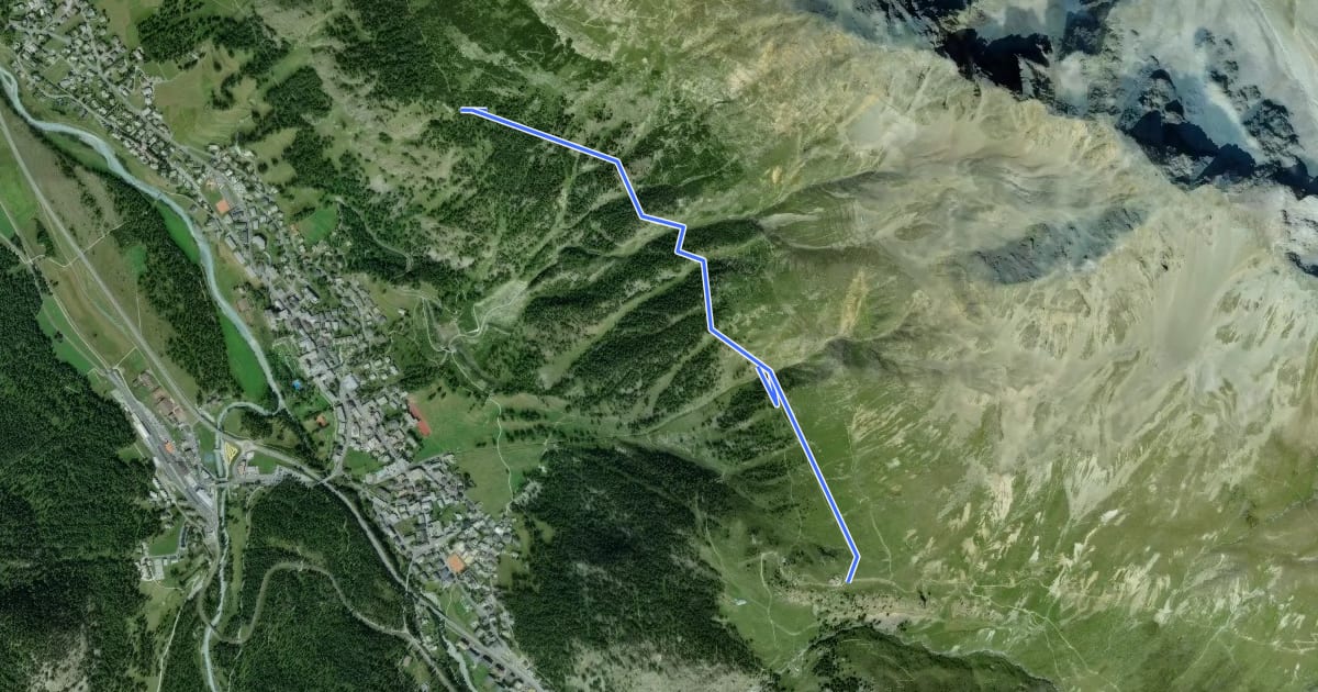 Маршрут Unterer Schafberg - Bergstation Alp Languard на спутниковом снимке