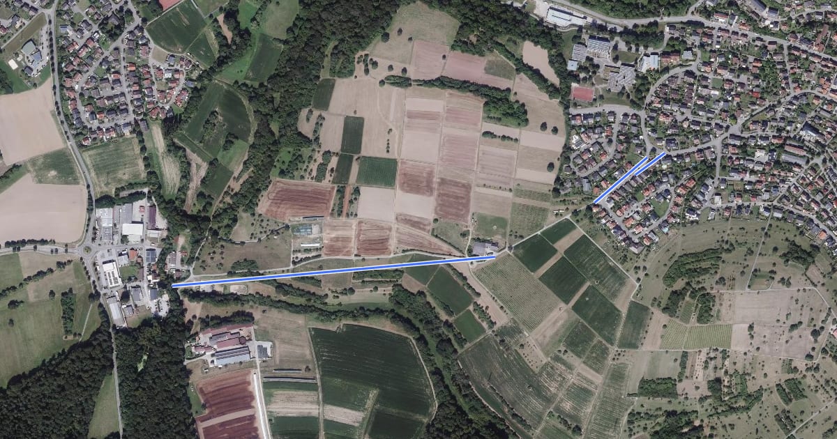Маршрут Unteres Weitfeld - Dietlingen Poststraße на спутниковом снимке