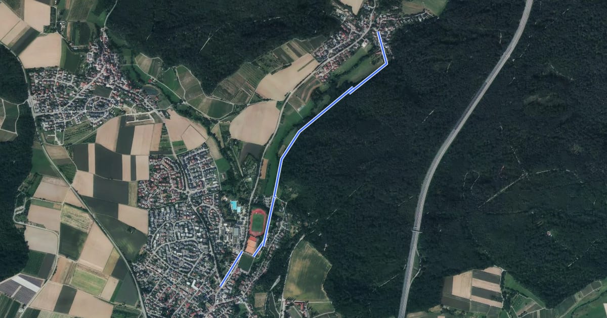 Маршрут Untergruppenbach Rundwanderweg R1 на спутниковом снимке