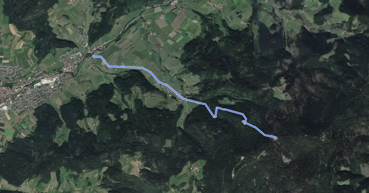 Маршрут Unterharmersbach - Schwarzenbachsattel на спутниковом снимке