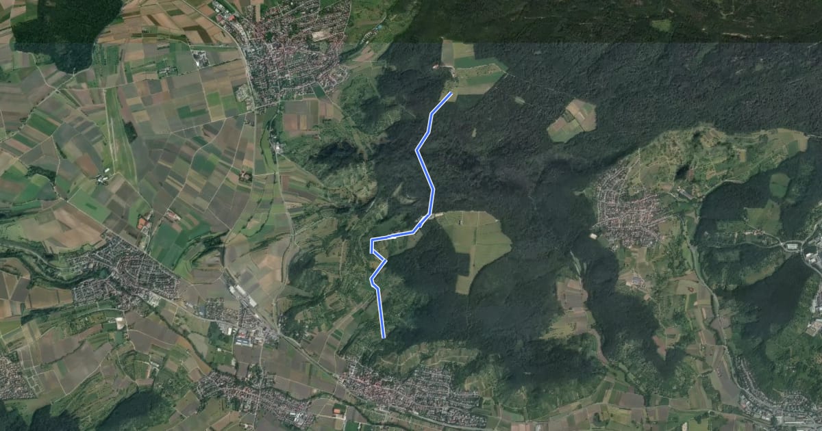 Маршрут Unterjesingen-Hohenentringen на спутниковом снимке