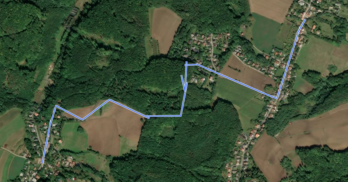 Маршрут Unterkirchbach/Feuerwehr - Hintersdorf на спутниковом снимке