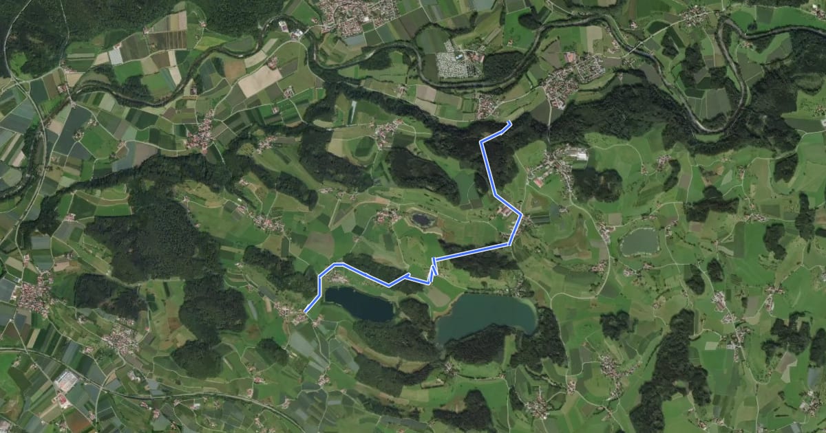 Маршрут Unterlangnau-Nitzenweiler на спутниковом снимке