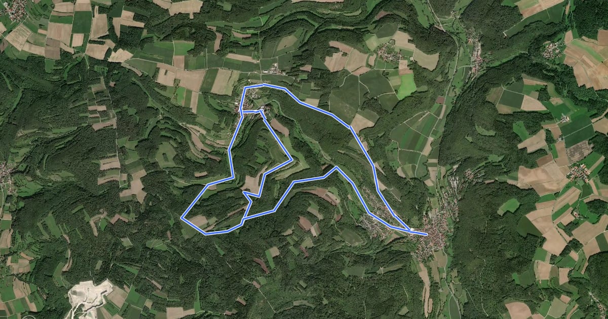 Маршрут Unterleinleiter Rundwanderweg "Grüner Ring" на спутниковом снимке